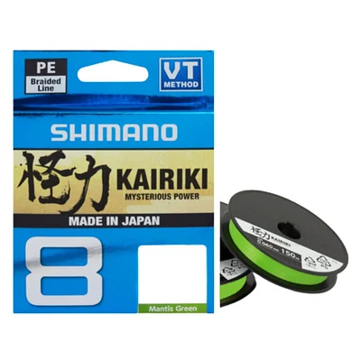 Linha Multifilamento Shimano Kairiki 8 VT METHOD 300m Mantis Green (Verde)
