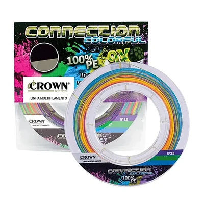 Linha multifilamento Crown Connection 9X 100% PE Colorful 200m 0,47mm 100Lb - Multicolor